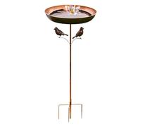 Bird Bath Outdoor Decor, Metal Standing Birdbath Bowl, Rust-Resistant Water Feeder Birds, 32.28x12.01 inches Tall Vintage Basin for Garden Backyard Landscaping