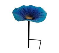 Bird Bath, Outdoor Decorative Water Feeder with Flower-Shaped Bowl, Metal Stake Feeding Station on Hummingbirds, Garden Ornament for Yard Lawn Patio Landscape Decor