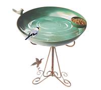 Bird Bath - Outdoor Metal Bird Bath | Weatherproof Birds Baths for Garden | Hummingbird Feeder Bowl, Iron, 43x30cm, for Patio Lawn Backyard Balcony Deck Porch