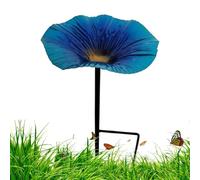 Bird Bath, Outdoor Water Feeder on Pole, 9.84x5.51 inch Decorative Flower Shaped Feeding Station & Metal Stake Design, Aesthetic Garden Accent for Hummingbird and Backyard Wildlife