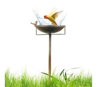 Bird Bath | Outdside Standing Metal Bird Bath - Iron Art Feeder, Animals Water Bowl Antiqued Statue for Yard Patio Courtyard Bee Hummingbird Parakeet