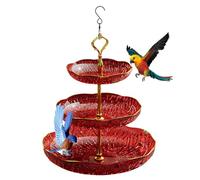 Bird Bath Outside, Tier Birdbath Garden Tray, 9.45x17.72 inches, Shaped Hanging Hook, Feeder Plate Design, Water Food Bowl for Patio, Gardens, and Backyard Wildlife, Multicolor