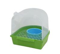 Bird Bath - Parakeet Shower, Parrot Clear Bath Tub, Pull Out Pet Feeder Box | Garden Food Holder for Pet Parrots Finches Monk Aviary Feeding Water Indoor Outdoor Home Inside Outside