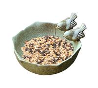 Bird Bath - Récipient alimentaire robuste avec une finition rétro, ornements en nourruine pour terrasse, allée, cour, jardins commémoratifs, étangs, lacs