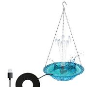 Bird Bath, Small Hummingbird Hangable Feeder, Large Bird Bath, Outdoor Hangable USB Charging Bowl With Fountain Pump, For Drinking And Feeding