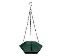 Bird Bath to Outside, Polygonal Outdoor Bird Feeder, 8.66x8.66x1.57 inches Hanging Water Bowl Garden Decoration for Patio, Window, Porch, Balcony, Indoor Park Deck Terrace Birdwatching Use