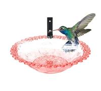 Bird Bath, Wall Mount Bird Baths for Outdoors, Metal Birdbath and Feeder Combo- Tree Mounted B́ird Bath for Outdoors | 9 inches Flower-Inspired Basin Hangable Decoration F́Or Hummingbird