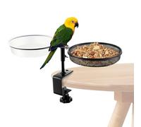 Bird Bath with Feeder, Garden Water Basin with Detachable Tray, Clamp-on Bowl for Birds and Small Animals, Ideal for Parakeet, Parrot, Hummingbird, Outdoor Yard Use