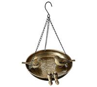 Bird Baths for Outdoors Vintage Metal Rustproof All Weather Bird Feeder Bath | Decorative Garden Birds Drinking Station Durable Outdoor Ornament | Elegant Wildlife Attraction Feeder Bowl for Yard Pati