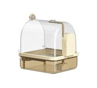 Bird Bathtub Bird Bath Box Cage à oiseaux suspendue Support automatique pour bébé Poisson de bébé Douche pour pinsons Budgerigars Skylarks White Champignon et Birds Playground Aviary