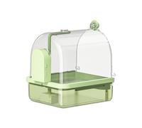 Bird Bathtub - Bird Cage Bathtub - Bath Tub Box - Automatic Chew-Proof Birds Bath Tub with Perch Stand - 2 Bathing Modes Aviary Breeding Show Travel Cage Accessories for Parrots Budgies Canaries