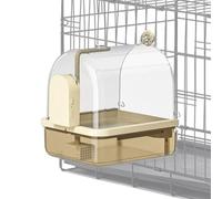 Bird Bathtub - Bird Cage Bathtub - Bath Tub Box - Automatic Chew-Proof Birds Bath Tub with Perch Stand - 2 Bathing Modes Aviary Breeding Show Travel Cage Accessories for Parrots Budgies Canaries