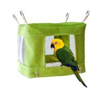 Bird Bed, Bird Hut, Cotton, Linen, Stainless Steel Sleeping Nest Tent with Vented Mesh Bottom for Canary Breeding Finch Parakeet Playing Resting Comfortable Shelter, 7.09x7.09x5.51 inches