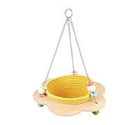 Bird Bed For Cage - Provides Comfort And Entertainment For Small Parrots | Chew Resistant Woven Cotton Rope Hammock + Stainless Steel Chain | Living Room Home Indoor Outdoor Aviary Garden Pet Lovebird