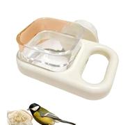 Bird Bowls - ABS Polystyrene Pet 8.6x7.3x4.4cm / 8.4x7x4cm | Transparent Detachable Parrot Feeder with Clamp | Chinchilla Cage Watering and Feeding Supplies for African Grey Conure Small Birds