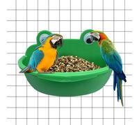 Bird Bowls, Parrot Feeder Dish, Splash-Proof Multi-Use Design, Bathing and Feeding Bowl, for Cockatiel Parakeet Lovebird Gray Parrot Cage, 14.6x7.8x3.6cm Green