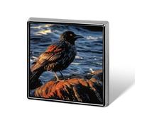 Bird by Stone Épinglette carrée fantaisie en métal pour femme - Broche mignonne - Broche rétro pour sac à dos - Accessoire de fête de mariage