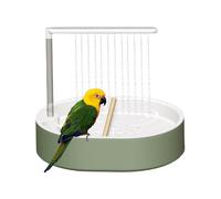 Bird Cage Bath | PP, 12.5in X 9.8in X 3.4in, USB Powered | Automatic Water Circulation Shower For Small & Medium Birds | Detachable Bathtub With Beech Sticks