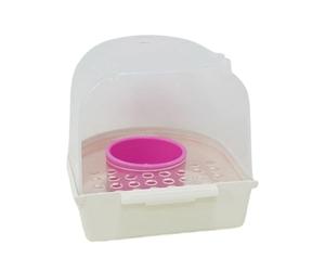 Bird Cage - External Spill Proof Shower Feeder for Parrots | Made of ABS Material with Transparent Design, Easy Mounting Drinking and Bathing Solution, for Birds, Finches, Home, Garden