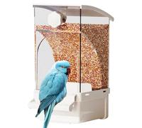 Bird Cage Feeder, Parrot Food Dispenser, Cockatiel Feeding Station with Transparent and Refillable Design for Parakeets, Cockatiels, Or Other Small Pet Birds, 1 Piece
