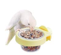 Bird Cage Feeder - PP 9.6x7.2x4.2cm | Parrot Feeding Bowl with Clamp | Chinchilla Cage Watering and Feeding Accessory for African Grey Conure Small Birds