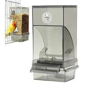 Bird Cage Feeder - PP, Automatic Transparent Food Dish with Perch | Durable Bird Feeding Supplies for Parakeets, Parrots, Finches, Aviary, Home, Garden, Backyard, Courtyard, Balcony