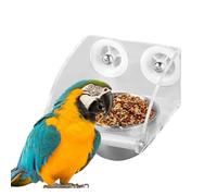 Bird Cage Feeder, Stainless Steel Dispenser, 4.33x5.91in Waterproof Transparent Design, Easy-to-Install with Perch, Authentic and Practical for Budgies, Cockatiels, Finches