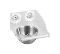 Bird Cage Feeder, Stainless Steel Food Dispenser, 4.33x5.91x4.13 inches Feeding, Waterproof Transparent Feeder for Budgies, Cockatiels, Finches, Conures and Love Birds