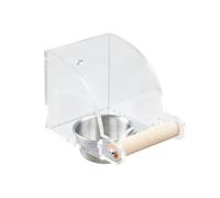 Bird Cage Feeders, Clear Water & Food Feeder, Parrot Foraging Toy, Acrylic & Stainless Steel Design, Interactive Feeding Dish, Cockatiel, Lovebird Supplies, 4.13x3.03x3.07 in.