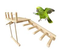Bird Cage Perch Toys | Natural Wood Swing Ladder Set | Hanging Exercise Accessories For Parakeets Cockatiels Finches | Interactive Climbing Toy For Boredom Relief & Mental Stimulation At Home