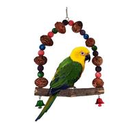 Bird Cage Perch - Wooden Stand, Parrot Playground Accessoire | Hanging Training Branch coloré Rattan Ball Toy, station de repos pour animaux de compagnie fenêtres intérieures, balcons extérieurs