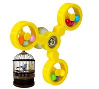 Bird Cage Playthings - Parrot Toy Bundle for Mental Stimulation | Wooden Chew Pieces with Woven Rope Connectors, Suspended Enrichment Accessories, Engaging Activity Set 4.17x4.17x1.77in