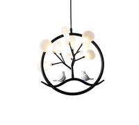 Bird Cage Ring Chandelier Lamp Nordic Design Tree Branch Chandelier Indoor Home Kitchen Dining Room Restaurant Halo Chandelier (Size : D) (A)