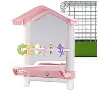 Bird Cage Toys, Mirror Perch, 6.46x5.91x8.15 inches Compact Size Interactive Play Tool, Pet Accessory for Cockatiels, Chicken, Yard, Garden, Courtyard and Balcony