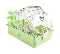 Bird Carrier Transparent - Water Feeding & Bathing, Drawer Tray Travel Cage | Compact Travel Size | High-Transparency | Panoramic Bird Carrier With Bathing Station & Waste Drawer For Parrots