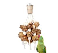 Bird Chew Toys, Parakeet Teeth Grinding Enrichment Set for Beak Conditioning, Stress Relief Function with Safe Interactive Play, Natural Wood Fiber Toys for Macaw Conure Parrot Pet Training