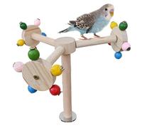 Bird Chew Toys, Parrot Perch Toy, Bird Stand Perch, Bird Puzzle Toy, Parrot Stand Perch Toy with Chewable Balls, Puzzle Spinner, and Windmill Feature for Cage Enrichment Windmill Spinner