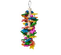 Bird Chewing Toys - Wooden Hanging , Playful Cage Decoration | Multifunctional Hooked Parrot Ornament, Interactive Enrichment Piece, Foraging Toys For Aviary Corners, Playstand Setups, Tropical