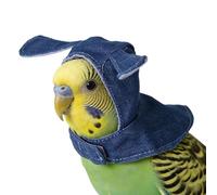 Bird Clothes - Denim, Adjustable Hooded Finch Cloak | Costume for Parrot | for Photography African Grey Parakeet Conure Cockatiel Mynah