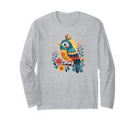 Bird Color Life Spring Summer Floral Abstract Art Aesthetic Manche Longue