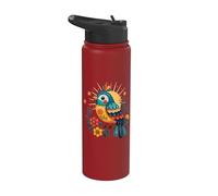 Bird Color Life Spring Summer Floral Abstract Art Aesthetic Stainless Steel Insulated Water Bottle