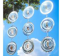 Bird Deterrents for Outside, Reflective 3D Stainless Steel Wind Spinners, Garden Decor, Bird Scare Devices to Keep Woodpeckers, Pigeons Away from Your House, Patio, Orchards