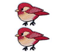 Bird Embroidery Applique Patches 2pcs | Iron On & Sew On Fabric Repair/Clothing Decoration/DIY Crafts | 5 Styles 3-10cm Flaw Cover (sparrow)