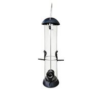 Bird Feeder - 16.54 inches Transparent 4-Hole Hummingbird Dish | Garden Food Bowl, for Backyard Apartment Balcony Fence Porch Patio Wildlife Viewing