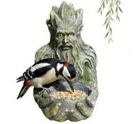 Bird Feeder - Artistic Garden Bird Feeding Statue, Sparrow Feeding Station, Easy Fill and for Decorative Outdoor Backyard Patio Yard, Wildlife Friendly Design, 25x15x18cm