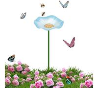 Bird Feeder - Bee & Butterfly Waterer | Floral Garden Decoration Painted | Outdoor Yard Bee Irrigation Station | Wild Bird Food Bowl | Morning Glory Ground Planter Craft