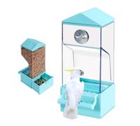 Bird Feeder | Birds Feeders Hanging Station | Refillable Clear Anti-Splash Food Container | Dining Equipment for Feathered Friend Robins Parakeet Cockatiel Finch Canary Cockatoo