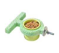 Bird Feeder Bowl with Perch - Food Dish for Parakeets, Canaries, Conures, Cockatiels, Lovebirds, Cockatoos, and Small to Medium Cage Birds