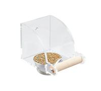 Bird Feeder Cage, Transparent Water Feeders, 4.13x5.31x3.03 inches, Interactive Foraging Toy Parakeets, Parrot Food Bowl for Small Birds and Pets, Multicolor