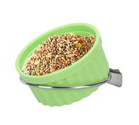 Bird Feeder Cage, Water Dispenser Bowl Container, Parakeet Cockatiel Finch Accessories, 5.12x3.94x1.77 inches Pet Supplies for Macaw Conure Parrot Aviary Feeding Station